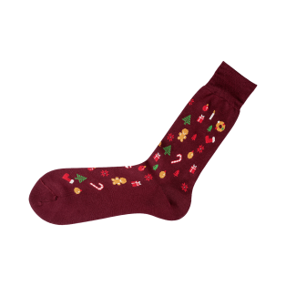 VICCEL / CELCHUK Socks Christmas Burgundy - Luksusowe skarpetki świąteczne