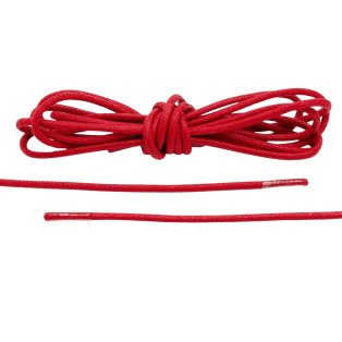 LACE LAB Waxed Shoe Laces 2.5mm Red / Czerwone okrągłe woskowane sznurowadła do butów