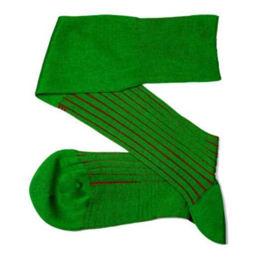 VICCEL / CELCHUK Knee Socks Shadow Stripe Pistacio Green / Red 