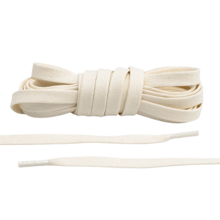 LACE LAB Waxed Shoe Laces 7mm Sail / Kremowe płaskie sznurówki woskowane do butów
