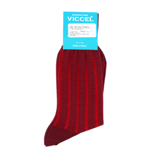 VICCEL / CELCHUK Socks Shadow Stripe Burgundy / Red - Cienkie skarpety męskie