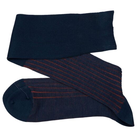 VICCEL / CELCHUK Knee Socks Shadow Navy Blue / Taba - Dwukolorowe podkolanówki