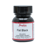 Czarna mała farba akrylowa w macie dla customizerów Angelus Flat Black 1oz. Farby do butów, katan jeansowych, koszulek.