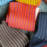 Skarpety, skarpetki, podkolanówki Shadow do garnituru - pomarańcz, niebieski, idealne na prezent