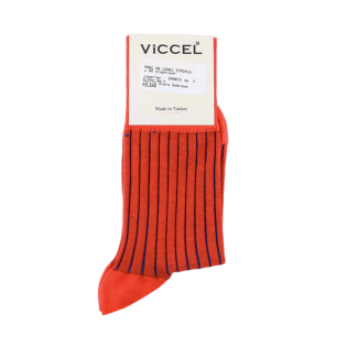 VICCEL / CELCHUK Socks Shadow Stripe Orange / Royal Blue 