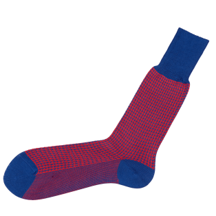 VICCEL Socks Houndstooth Blue / Red