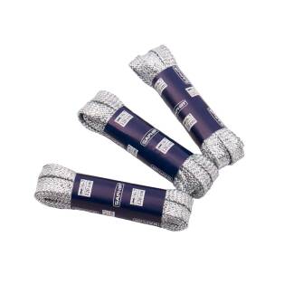 SAPHIR BDC Laces Medium Flat 7mm Silver - Srebrne płaskie sznurowadła