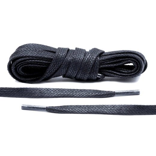 Czarne woskowane sznurowadła luksusowe. Sznurówki do customizacji sneakersów - Jordan, Nike, Bred 1, Adidas.