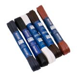 Płaskie woskowane granatowe sznurowadła o średnicy 5mm.