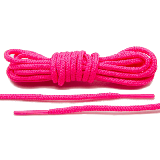 Okrągłe neonowo różowe sznurowadła  o  średnicy 3mm, idealne do butów Nike Roshe czy Jordan Futures.