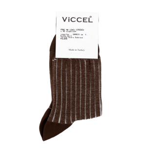 VICCEL Socks Shadow Stripe Dark Brown / Ecru 