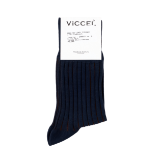 VICCEL Socks Shadow Stripe Dark Navy Blue / Brown