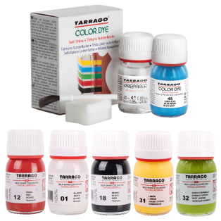 TARRAGO Color Dye Double 25ml + 25ml - Farby akrylowe do skór, jeansu i tkanin + Preparer
