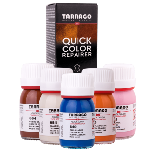 TARRAGO Quick Color 25ml + Sponge - Farby akrylowe do renowacji koloru skór licowych + gąbka do aplikacji