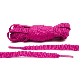 LACE LAB Flat Shoe Laces 8mm Fuchsia - Różowe płaskie sznurówki do butów