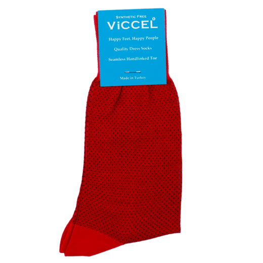 VICCEL / CELCHUK Socks Mesh Dots Red / Black - Luksusowe skarpetki dwukolorowe