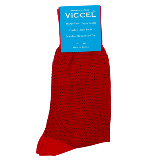 VICCEL / CELCHUK Socks Mesh Dots Red / Black