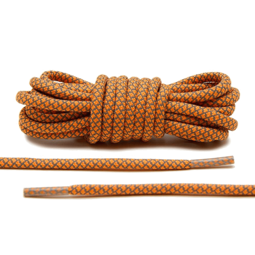 Odblaskowe okrągłe sznurowadła pomarańczowe, stworzone  do popularnych modeli Yeezy boots czy innych modeli Adidasa.