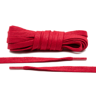 LACE LAB Waxed Shoe Laces 7mm Red - Woskowane płaskie sznurowadła czerwone