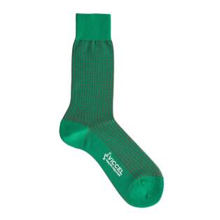 VICCEL / CELCHUK Socks Dot Pistacio Green / Red Square - Dwukolorowe skarpety luksusowe