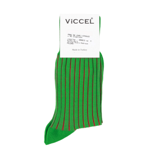 VICCEL / CELCHUK Socks Shadow Stripe Pistachio Green / Red