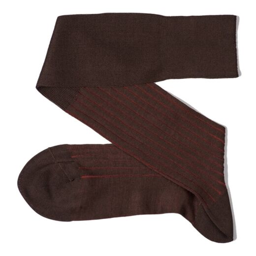 VICCEL / CELCHUK Knee Socks Shadow Stripe Brown / Taba