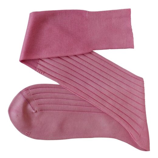 VICCEL / CELCHUK Knee Socks Solid Light Pink Cotton - Luksusowe podkolanówki męskie