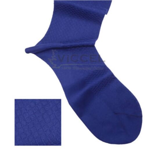 VICCEL / CELCHUK Socks Fish Skin Textured Egyptian Blue - Luksusowe skarpety męskie