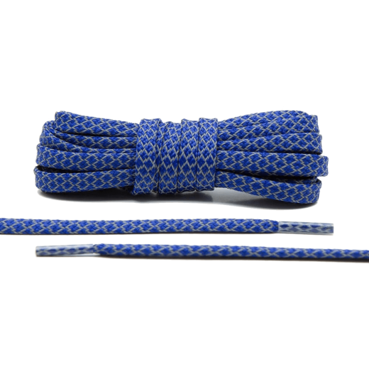 Odblaskowe płaskie sznurowadła niebieskie,  stworzone  do popularnych modeli Nike air max 90s
czy innych modeli nike, adidas