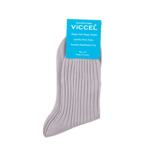 siwe eleganckie bawełniane skarpety męskie viccel socks solid light gray cotton