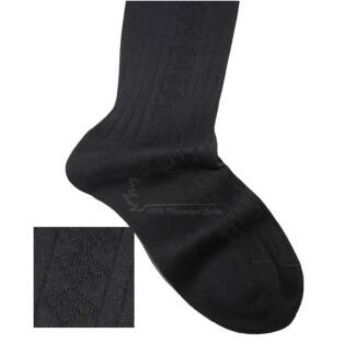 VICCEL / CELCHUK Knee Socks Diamond Textured Black - Luksusowe podkolanówki męskie