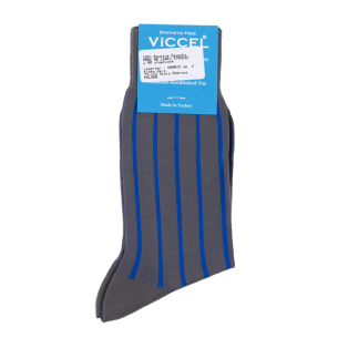 VICCEL Socks Shadow Stripe Gray / Royal Blue - Cienkie skarpety męskie