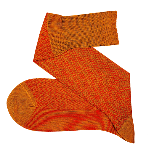 luksusowe pomarańczowe wełniane podkolanówki męskie viccel knee socks herringbone mustard orange luksusowe pomarańczowe wełniane podkolanówki męskie viccel knee socks herringbone mustard orange