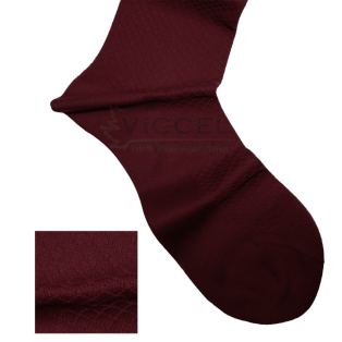 VICCEL / CELCHUK Socks Fish Skin Textured Claret Red - Luksusowe skarpety męskie