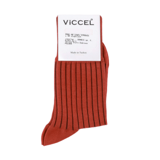 VICCEL / CELCHUK Socks Shadow Stripe Taba / Brown - Luksusowe skarpety klasyczne