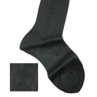VICCEL / CELCHUK Knee Socks Diamond Textured Forest Green - Luksusowe podkolanówki męskie