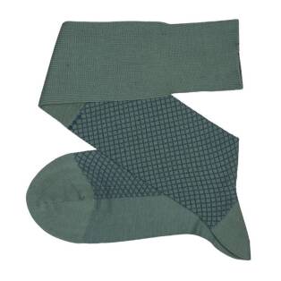 VICCEL / CELCHUK Knee Socks Fish Net Green / Petrolium Blue