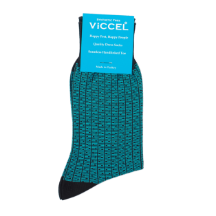 VICCEL Socks Vertical Striped Black / Blue Dots 
