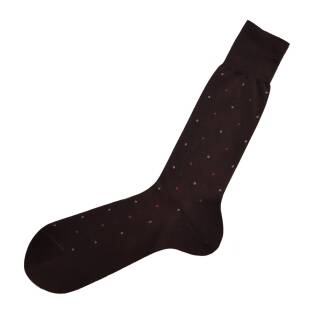 VICCEL / CELCHUK Knee Socks Daimond Brown - Eleganckie brązowe skarpety