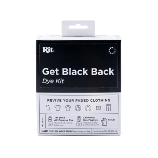 RIT DYE Get BLACK Back Dye Kit 2x 8oz + Gloves JET BLACK - GŁĘBOKO CZARNY zestaw do farbowania tkanin