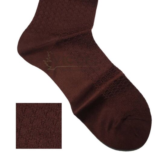 VICCEL / CELCHUK Socks Star Textured Brown - Luksusowe brązowe skarpetki męskie