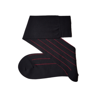 VICCEL / CELCHUK Knee Socks Pindot Stripe Black / Red - Dwukolorowe podkolanówki męskie