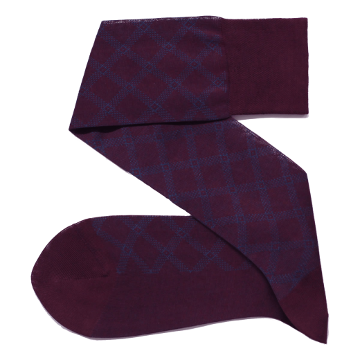 Eleganckie podkolanówki męskie burgundowo niebieskie wykonane z baweły egispkeij idealne do garnituru, jeansów o raz chinosów Eleganckie podkolanówki męskie burgundowo niebieskie wykonane z baweły egispkeij idealne do garnituru, jeansów o raz chinosów