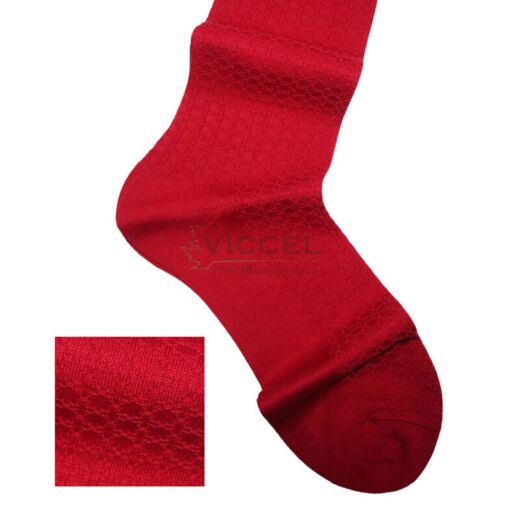 VICCEL / CELCHUK Socks Star Textured Scarlet Red - Luksusowe skarpetki męskie
