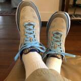 płaskie błękitne sznurowadła Lace Lab. Sznurówki do customizacji sneakersów Jordan, Nike, vans, adidas