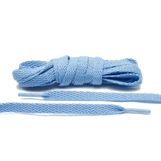 LACE LAB Flat Shoe Laces 8mm Carolina Blue - Niebieskie płaskie sznurówki do butów
