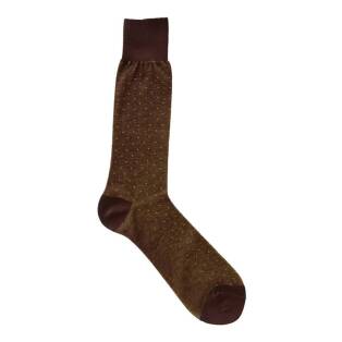 VICCEL / CELCHUK Socks Pindot Brown / Yellow - Luksusowe skarpety w kropki