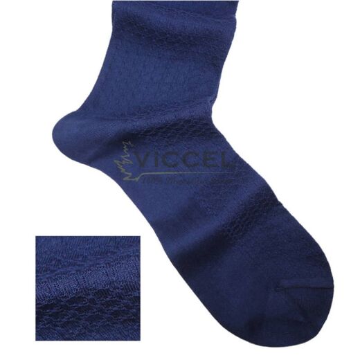 VICCEL / CELCHUK Socks Star Textured Egyptian Blue - Luksusowe skarpetki męskie