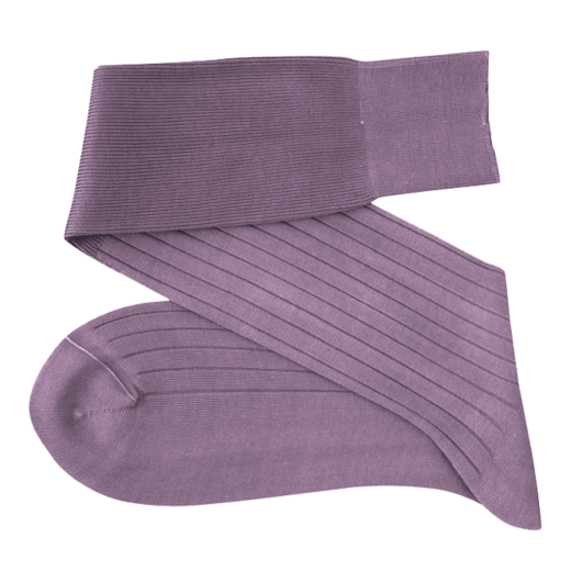VICCEL / CELCHUK Knee Socks Solid Lilac Cotton - Luksusowe podkolanówki męskie