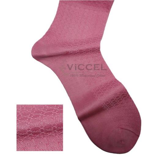 VICCEL / CELCHUK Socks Star Textured Light Pink - Luksusowe różowe skarpetki męskie